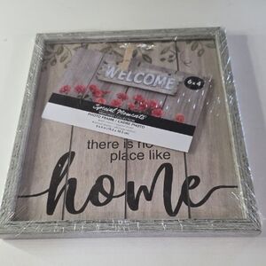 There Is No Place Like Home Rustic Gray Photo Frame NWT